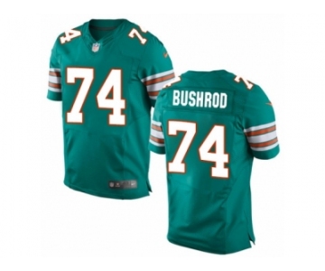 Men's Nike Miami Dolphins #74 Jermon Bushrod Elite Aqua Green Alternate NFL Jersey