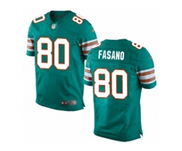 Men's Nike Miami Dolphins #80 Anthony Fasano Elite Aqua Green Alternate NFL Jersey