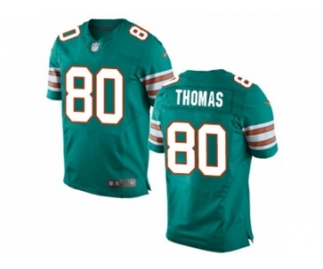 Men's Nike Miami Dolphins #80 Julius Thomas Elite Aqua Green Alternate NFL Jersey