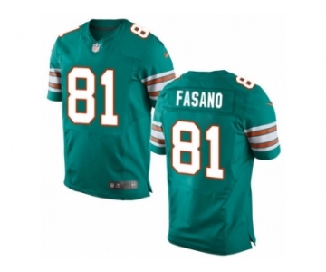 Men's Nike Miami Dolphins #81 Anthony Fasano Elite Aqua Green Alternate NFL Jersey