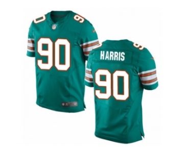 Men's Nike Miami Dolphins #90 Charles Harris Elite Aqua Green Alternate NFL Jersey