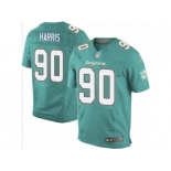 Men's Nike Miami Dolphins #90 Charles Harris Elite Aqua Green Team Color NFL Jersey