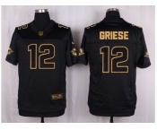 Nike Miami Dolphins #12 Bob Griese Black Pro Line Gold Collection Jersey[Elite]