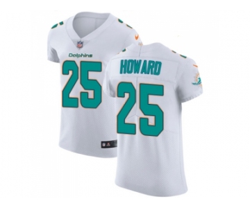 Nike Miami Dolphins #25 Xavien Howard White Men Stitched NFL Vapor Untouchable Elite Jersey