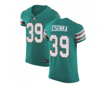 Nike Miami Dolphins #39 Larry Csonka Aqua Green Alternate Men Stitched NFL Vapor Untouchable Elite Jersey