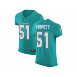 Nike Miami Dolphins #51 Mike Pouncey Aqua Green Team Color Men Stitched NFL Vapor Untouchable Elite Jersey