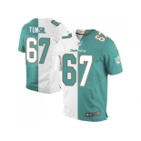 Nike Miami Dolphins #67 Laremy Tunsil Aqua Green White Men's Stitched NFL Elite Split Jersey