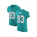 Nike Miami Dolphins #93 Ndamukong Suh Aqua Green Team Color Men Stitched NFL Vapor Untouchable Elite Jersey