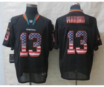 nike nfl jerseys miami dolphins #13 marino black[Elite USA flag fashion]