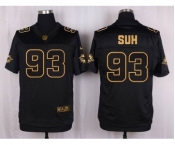 nike nfl jerseys miami dolphins #93 suh black gold collection[Elite]