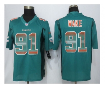 2015 new nike miami dolphins #91 wake green strobe jerseys[limited]