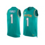 Men Nike Miami Dolphins #1 Cody Parkey Limited Aqua Green Player Name & Number Tank Top NFL Jersey