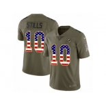 Men Nike Miami Dolphins #10 Kenny Stills Limited Olive USA Flag 2017 Salute to Service NFL Jersey