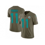 Men Nike Miami Dolphins #11 DeVante Parker Limited Olive 2017 Salute to Service NFL Jersey