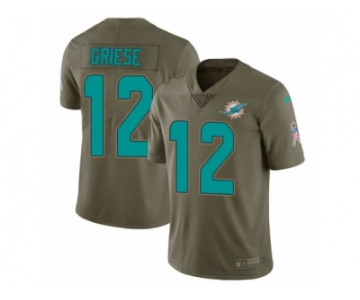 Men Nike Miami Dolphins #12 Bob Griese Limited Olive 2017 Salute to Service NFL Jersey