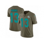 Men Nike Miami Dolphins #13 Dan Marino Limited Olive 2017 Salute to Service NFL Jersey