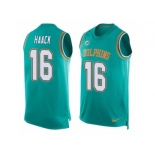 Men Nike Miami Dolphins #16 Matt Haack Limited Aqua Green Player Name & Number Tank Top NFL Jersey