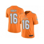 Men Nike Miami Dolphins #16 Matt Haack Limited Orange Rush Vapor Untouchable NFL Jersey