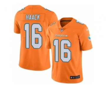 Men Nike Miami Dolphins #16 Matt Haack Limited Orange Rush Vapor Untouchable NFL Jersey