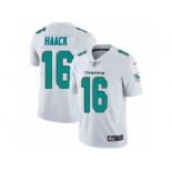 Men Nike Miami Dolphins #16 Matt Haack White Vapor Untouchable Limited Player NFL Jersey