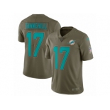 Men Nike Miami Dolphins #17 Ryan Tannehill Limited Olive 2017 Salute to Service NFL Jerse