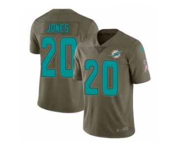 Men Nike Miami Dolphins #20 Reshad Jones Limited Olive 2017 Salute to Service NFL Jersey