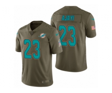 Men Nike Miami Dolphins #23 Jay Ajayi Olive 2017 Salute to Service Limited Jerseys