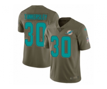 Men Nike Miami Dolphins #30 Cordrea Tankersley Limited Olive 2017 Salute to Service NFL Jersey