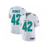 Men Nike Miami Dolphins #42 Alterraun Verner White Vapor Untouchable Limited Player NFL Jersey