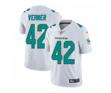 Men Nike Miami Dolphins #42 Alterraun Verner White Vapor Untouchable Limited Player NFL Jersey