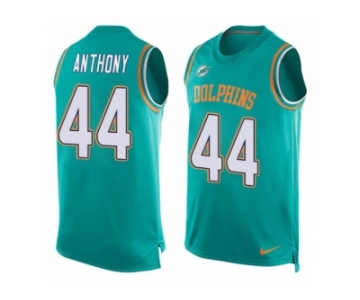 Men Nike Miami Dolphins #44 Stephone Anthony Limited Aqua Green Player Name & Number Tank Top NFL Jersey