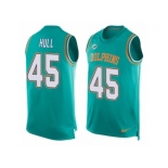 Men Nike Miami Dolphins #45 Mike Hull Limited Aqua Green Player Name & Number Tank Top NFL Jersey