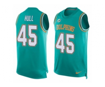 Men Nike Miami Dolphins #45 Mike Hull Limited Aqua Green Player Name & Number Tank Top NFL Jersey