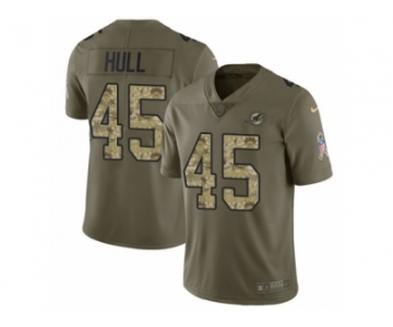 Men Nike Miami Dolphins #45 Mike Hull Limited Olive Camo 2017 Salute to Service NFL Jersey