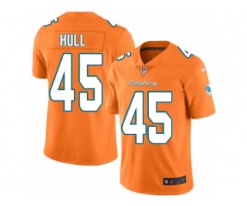 Men Nike Miami Dolphins #45 Mike Hull Limited Orange Rush Vapor Untouchable NFL Jersey