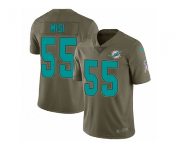 Men Nike Miami Dolphins #55 Koa Misi Limited Olive 2017 Salute to Service NFL Jersey