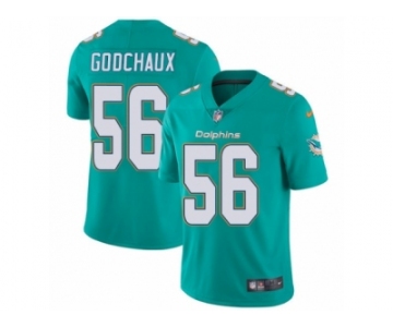 Men Nike Miami Dolphins #56 Davon Godchaux Aqua Green Team Color Vapor Untouchable Limited Player NFL Jersey