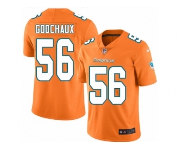 Men Nike Miami Dolphins #56 Davon Godchaux Limited Orange Rush Vapor Untouchable NFL Jersey