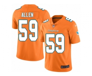 Men Nike Miami Dolphins #59 Chase Allen Limited Orange Rush Vapor Untouchable NFL Jersey