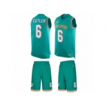 Men Nike Miami Dolphins #6 Jay Cutler Limited Aqua Green Tank Top Suit NFL Jersey