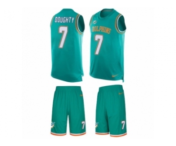 Men Nike Miami Dolphins #7 Brandon Doughty Limited Aqua Green Tank Top Suit NFL Jersey