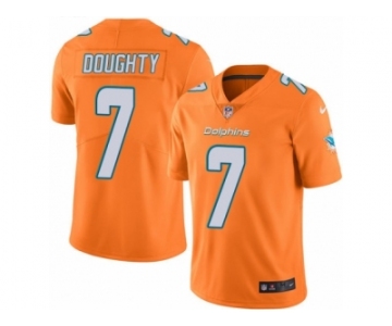 Men Nike Miami Dolphins #7 Brandon Doughty Limited Orange Rush Vapor Untouchable NFL Jersey