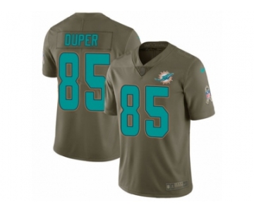 Men Nike Miami Dolphins #85 Mark Duper Limited Olive 2017 Salute to Service NFL Jersey