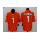 Men's Miami Dolphins #1 Tua Tagovailoa Limited Orange Rush Vapor Untouchable Football Jersey