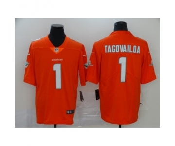 Men's Miami Dolphins #1 Tua Tagovailoa Limited Orange Rush Vapor Untouchable Football Jersey