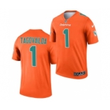 Men's Miami Dolphins #1 Tua Tagovailoa Orange 2021 Inverted Legend Stitched Jersey