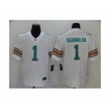 Men's Miami Dolphins #1 Tua Tagovailoa White Alternate Vapor Limited Jersey