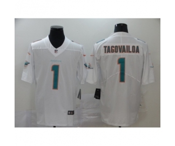 Men's Miami Dolphins #1 Tua Tagovailoa White Vapor Untouchable Limited Player Football Jersey