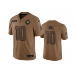 Men's Miami Dolphins #10 Tyreek Hill 2023 Brown Salute To Service Limited Football Stitched Jersey