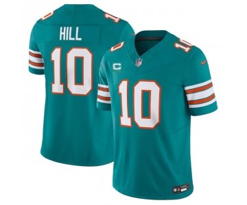 Men's Miami Dolphins #10 Tyreek Hill Aqua F.U.S.E Alternate With 3-Star C Patch Vapor Limited Stitched Football Jersey